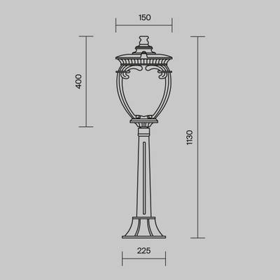 Ландшафтный светильник Fleur E27х1, IP44, O414FL-01BZ1. TM Maytoni