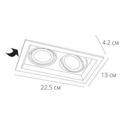 Точечный встраиваемый светильник Arte Lamp CANIS A6661PL-2BK, 2хGU10