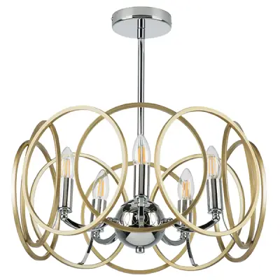 713053 Люстра REGOLO 5х40W E14 ХРОМ/ЗОЛОТО Lightstar