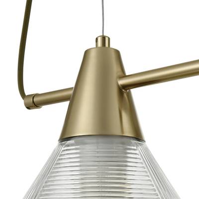6596/4A MODERNI LN25 латунь титаниум/прозрачный, металл/стекло Подвес E27 4*60W 220V CORNE