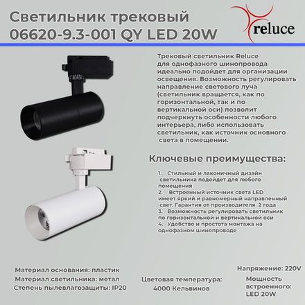 06620-9.3-001QY LED20W WT светильник трековый