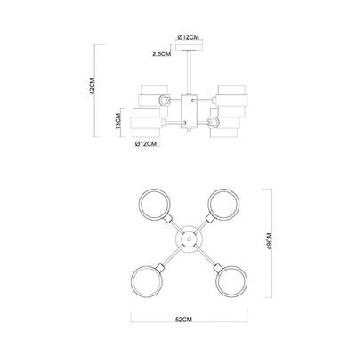 Люстра на штанге Arte Lamp CARLO A8205SP-4BK, 4хE14