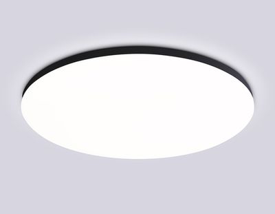 Потолочный светодиодный светильник с Wi-Fi Яндекс Алисой/Tuya/Smart Home/Alexa FZ2005 BK черный IP54 25W 3000K-6500K+RGB D370*55 (ПДУ ИК)