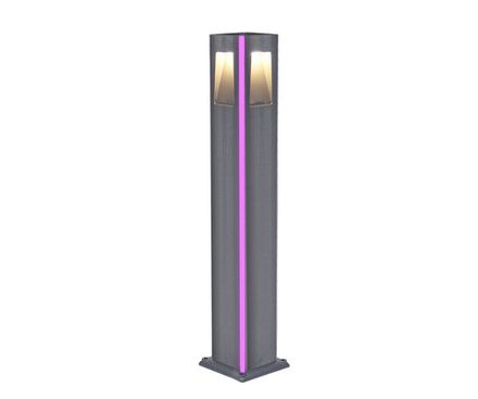 09210-F(220V),16(10) Светильник уличный Крисми серый 220V w12*12 h80 Led 4*3W (4000K) Декоративная подсветка розовая.
