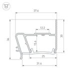 Профиль STRETCH-S-30-WALL-SIDE-2000 (STEP) (Arlight, Алюминий)