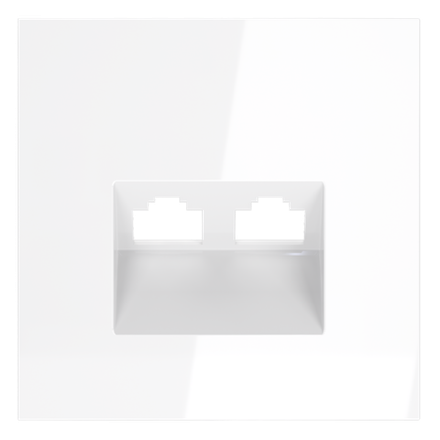 VLS001401 Накладка для розетки компьютерной двойной RJ45+RJ45 кат.6, S70 (белый глянцевый). (ТМ Maytoni)