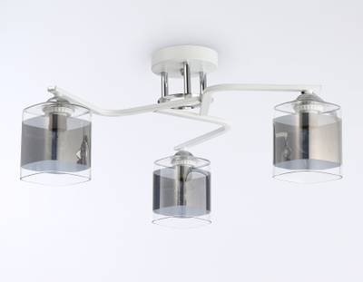 Светильник потолочный TR303217/3 WH/CH/SM белый/хром/дымчатый E27*3 max 60W D540*250