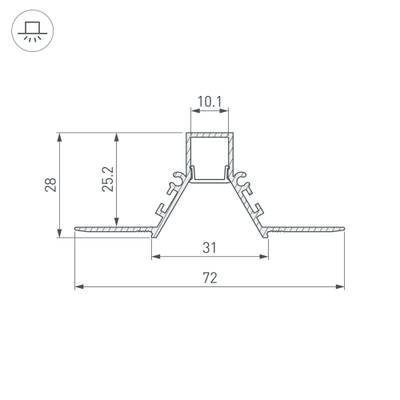 Профиль COMFORT10-V-FANTOM-2000 BLACK (Arlight, Алюминий)