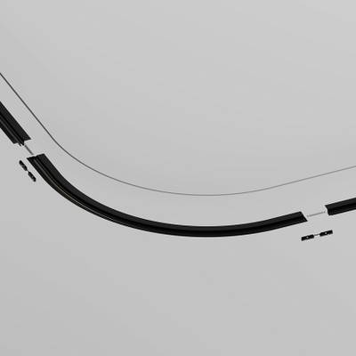 Коннектор радиусный D900 встраиваемый под ГКЛ 9,5мм Levity черный, TRA184-R900-12B. TM Maytoni