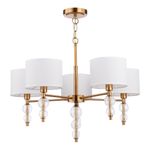 SLE105713-05 Люстра подвесная Латунь, Прозрачный/Белый E14 5*40W
