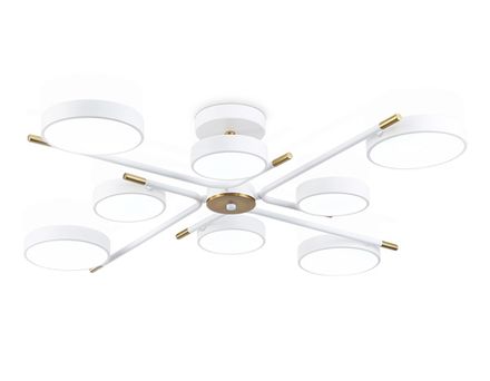 Светильник светодиодный подвесной FL516338/8 WH/CP белый/медь 120W 3000-6000K D850*170 (без ПДУ)