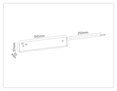 Блок питания внутренний с вводом питания для шинопровода Magnetic 48V 10mm GL2061 BK черный IP20 100W 200*10*37