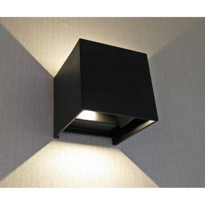 08585,19(3000K) Светильник Куб черный w10*10 h10 Led 6W (3000K) IP65