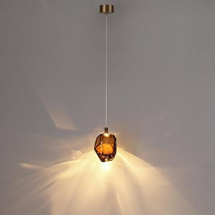 7112/4LB L-VISION ODL25 Подвесной светильник бронзовый/коньячн. стекло/металл IP20 LED 4W 300Лм 3000K 200° 220V GEMME