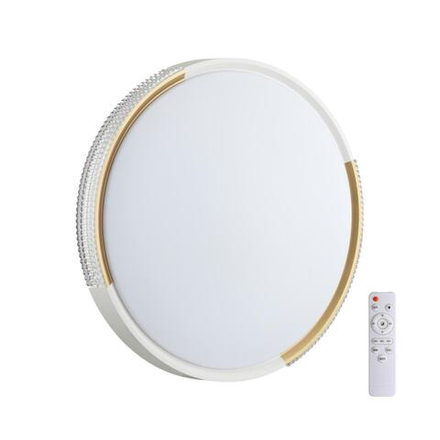 7612/EL PALE SN 184 Светильник пластик/белый/золотистый LED 72Вт 3000-6300K D490 IP43 пульт ДУ VELIO