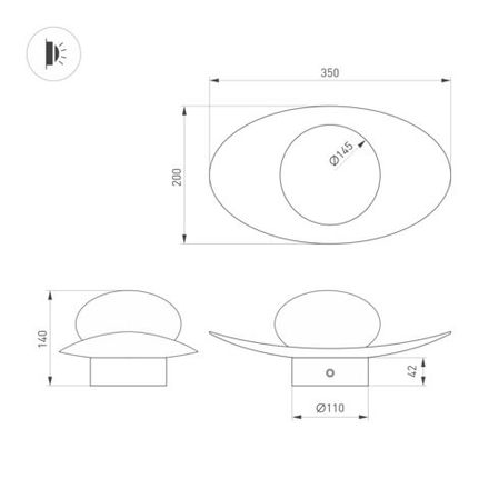 Светильник SP-PERLEN-WALL-L350-6W Warm3200-MIX (WH, 150 deg, 230V, TOUCH-DIM) (Arlight, IP20 Металл, 5 лет)