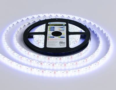 Светодиодная лента GS1203 2835 120Led/ 9.6W m/ 12V IP65 6500K/ 5000*8*2.27mm/ кратность резки 25mm (2 конт.)