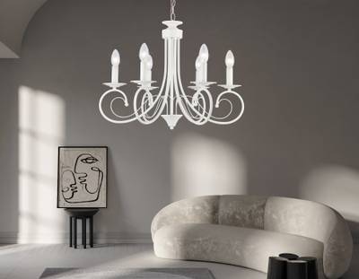 Светильник подвесной TR9611/6 WH белый E14/6 max 40W D560*650