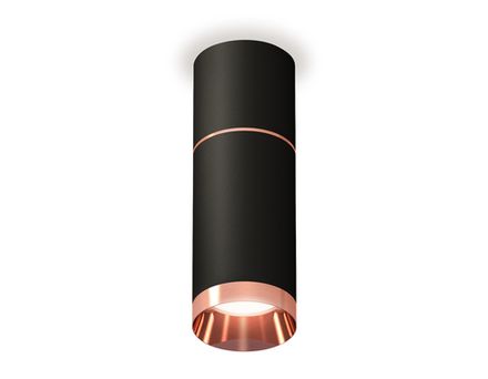 Комплект накладного светильника XS6323063 SBK/PPG черный песок/золото розовое полированное MR16 GU5.3 (C6302, A2063, C6323, N6135)