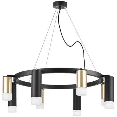 LR0184048741 Люстра RULLO 8х50W GU10 ЧЕРНЫЙ/ЗОЛОТО (571018+214440-4+214487-4+202431-8)