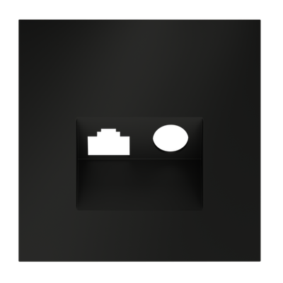 VLS002708 Накладка для розетки TV+RJ45 кат. 6, S70 (черный матовый). (ТМ Maytoni)