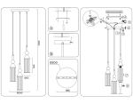 Светильник подвесной LH55252/3 BK/BS/CL черный/латунь/прозрачный E14*3 max 40W D230*1200