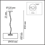 8110/5 MODERNI LN26 192 хром/белый, металл/текстиль Люстра подвесная E14 5*40W 220V ZIGRISA