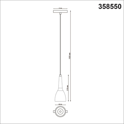 358550 SHINO NT21 049 белый Трековый светильник для низков. шинопровода, длина провода 1м IP20 LED 4000K 12W 48V FLUM