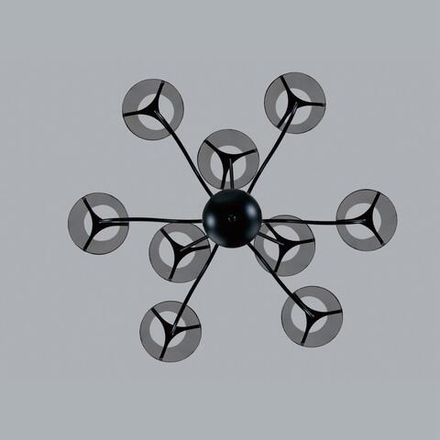 6570/9C MODERNI LN25 черный/дымчатый/металл/стекло Люстра потолочная G9 9*20W 220V SMOKY