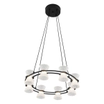 8341/28L LEDIO LN26 228 черный/прозрачный металл/акрил Люстра подвесная LED 28W 3000K 220V VINORA