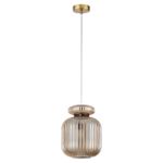 5042/1A PENDANT ODL24 445 античн.бронза/янтарный/металл/стекло/эко.кожа Подвес E27 1*60W JUGI