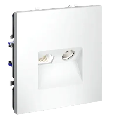 VLS060702 Розетка телевизионная встраиваемая VOLTUM S70 TV+RJ45 кат. 6, (белый матовый). (ТМ Maytoni)