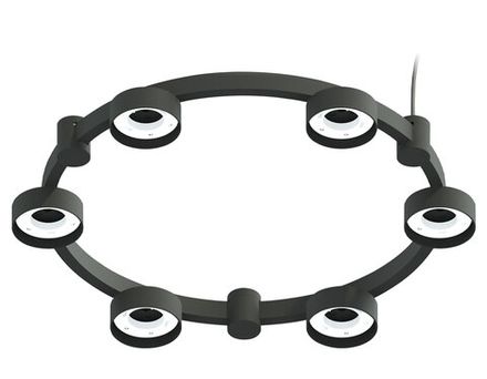 Корпус светильника Techno Ring подвесной для насадок Ø85мм C9232/6 SBK черный песок D550*70.5mm GX53/6