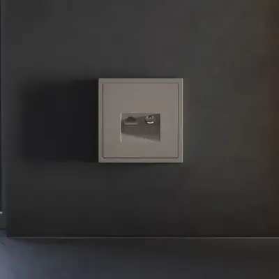 VLS002714 Накладка для розетки TV+RJ45 кат. 6, S70 (капучино). (ТМ Maytoni)