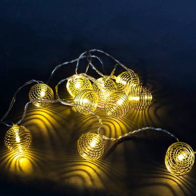 A-467 гирлянда светодиодная, прозрачный провод 2м, 10 LED с насадками