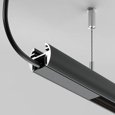 Шинопровод 3м подвесной круглый Basity, черный, TRX172-R-113B. TM Maytoni