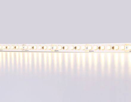 Светодиодная лента GS3201 2835 180Led/ 14.4W m/ 24V IP20 3000K/ 5000*8*1.2mm/ кратность резки 33mm (2 конт.)