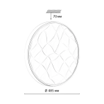 7672/ELN PALE SN 204 Светильник пластик/белый LED 76Вт 3000/4000/6000К D485 IP43 CCT GITUM