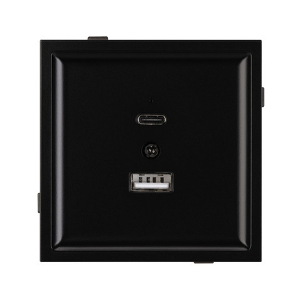 Механизм USB розетки SCT-TENDO-MUAC-PL-BK (5V, 3A, QC3) (Arlight, -)