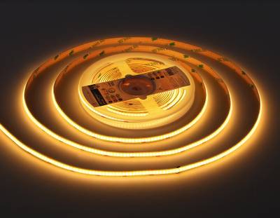 Светодиодная лента GS4901 COB 608Led/ 12W m/ 24V IP20 CCT 3000-6500K/ 5m*8mm*2.2mm кратность резки 26,31mm (3 конт.)