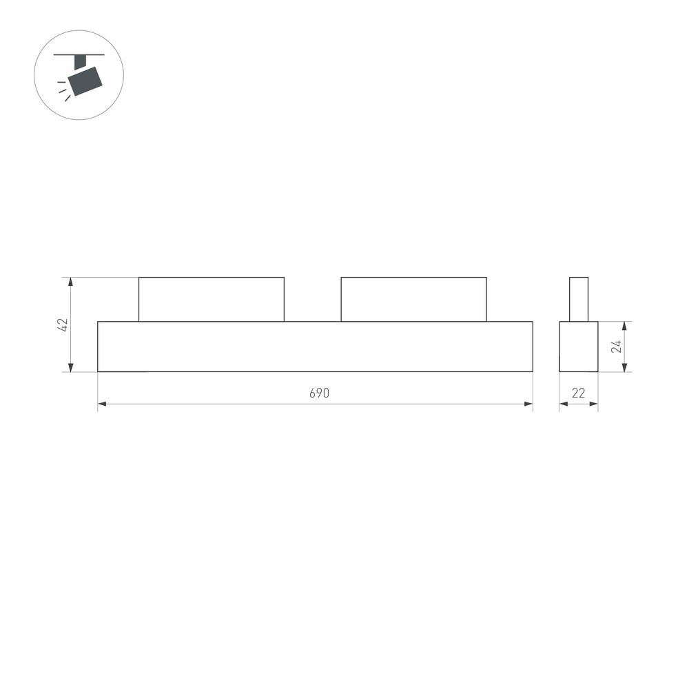 Светильник MAG-ORIENT-FLAT-L690-24W Warm3000 (WH, 80 deg, 48V, DALI) (Arlight, IP20 Металл, 5 лет)