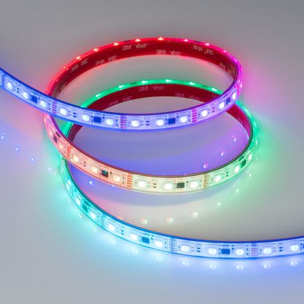 Светодиодная лента герметичная DMX-PS-B60-12mm 12V RGB-PX3 (14 W/m, IP67, 5060, 5m) (Arlight, бегущий огонь)