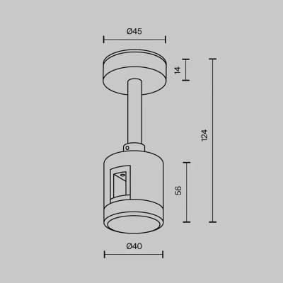 Крепление потолочное Short 78мм с прямым коннектором питания Flarity латунь, TRA156C-IPC1-BS. TM Maytoni