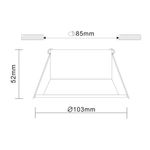 ST207.408.01 Св-к встр. Мат. черный GU10 1*50W  D103xH52 220V Без ламп