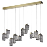 5106/52L L-VISION ODL26 549 брашинг/дымчатый металл/стекло Люстра линейная LED x 52W 4000K FLOW