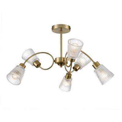 8154/6C COMFI LN25 медный/прозрачный, металл/стекло Потолочный светильник Е14 6*40W 220V IMANA