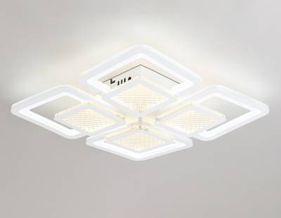 Светильник потолочный светодиодный с пультом FA4283/4+4 WH белый 100W 3000K+6400K/4200K/6400K+3000K 435*435*70 (ПДУ ИК)