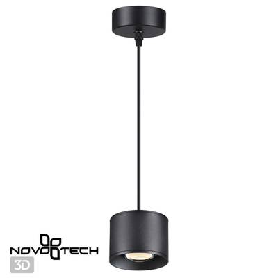 358656 OVER NT21 231 черный Светильник накладной светодиодный, провод 2м IP20 LED 4000К 12W 220V PATERA