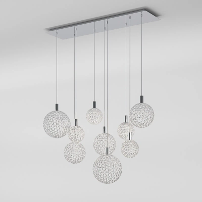 Подвесной светодиодный светильник с металлическими плафонами 90353/9 хром, LED