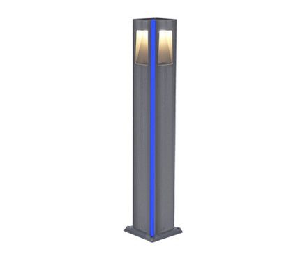 09210-F(220V),16(05) Светильник уличный Крисми серый 220V w12*12 h80 Led 4*3W (4000K) Декоративная подсветка синяя.